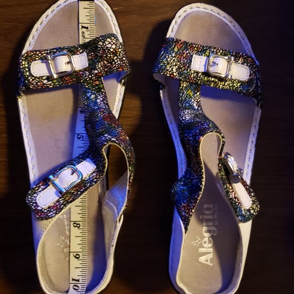 Alegria Lara Cathedral Slip-on wedge heel sandals with velcro straps Size 39 - Picture 2 of 16